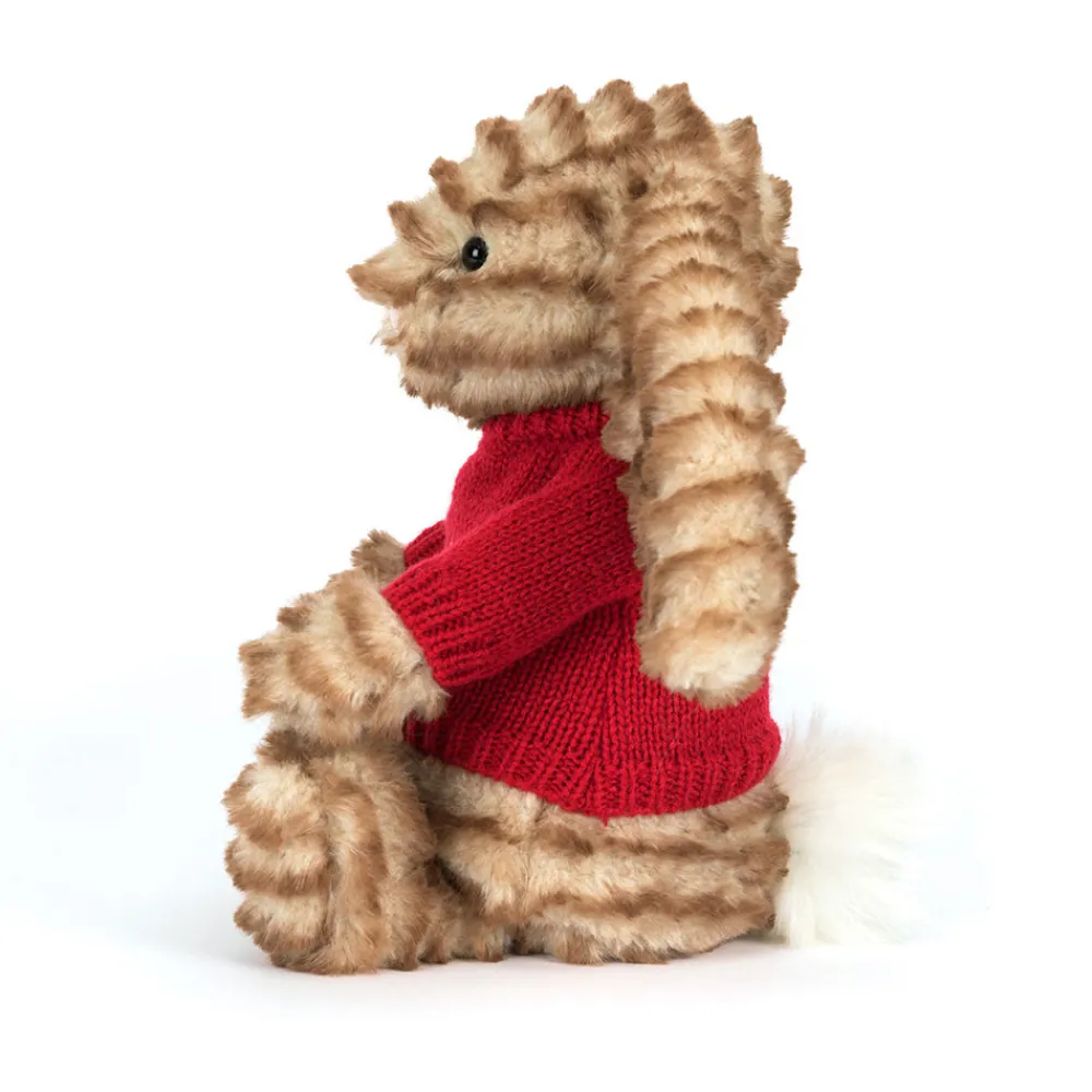 Jellycat Bashful Luxe Bunny Juniper with Personalised Red Jumper